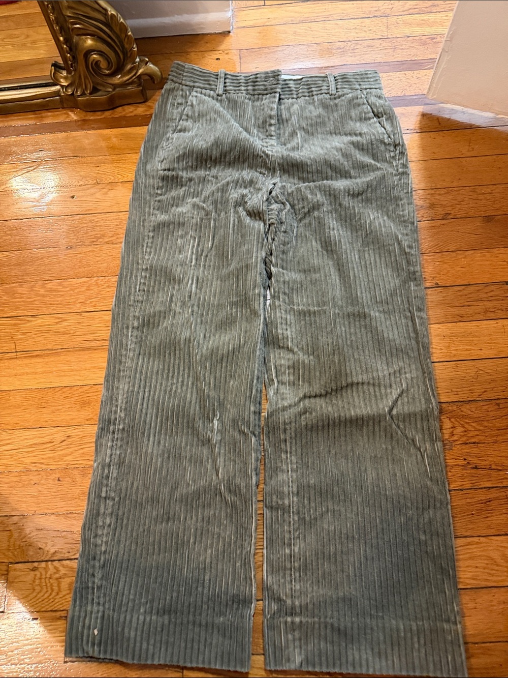 J. Crew Olive Green Wide-Leg Corduroy Pants